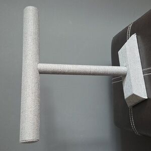 Bead Landing Jewellery Stand Single Bar Upholstered Grey Fabric